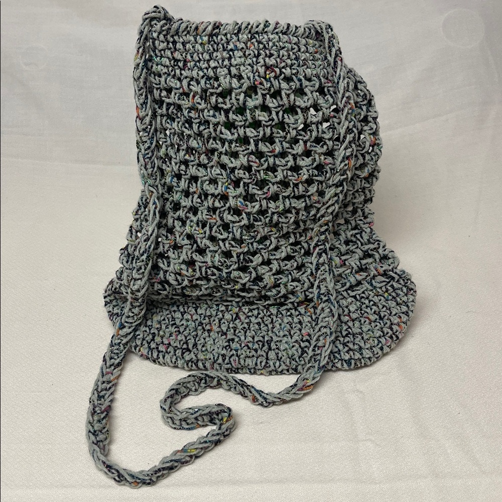 Crochet Crossbody Bucket Bag